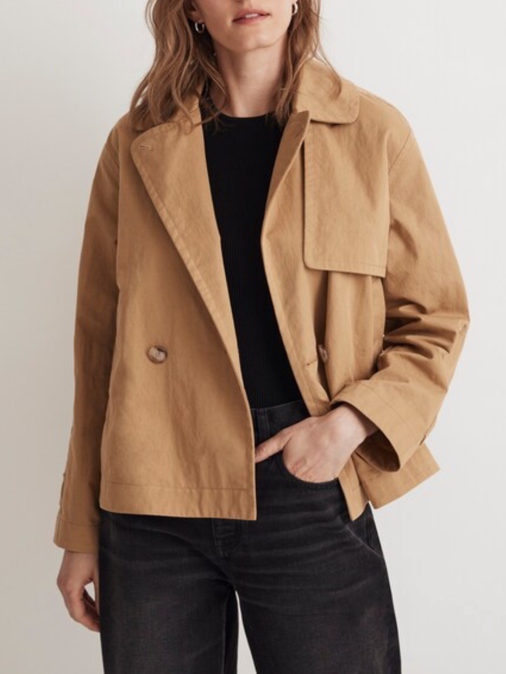 Madewell crop trench jacket